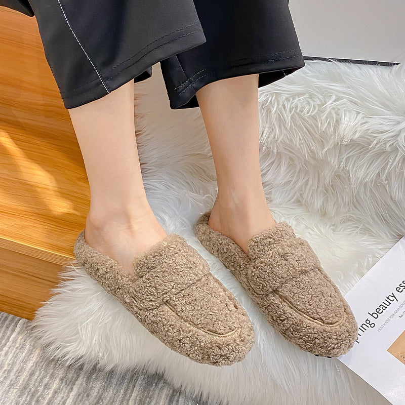 Women Minimalist Casual Winter Fur Slippers-RAIIFY