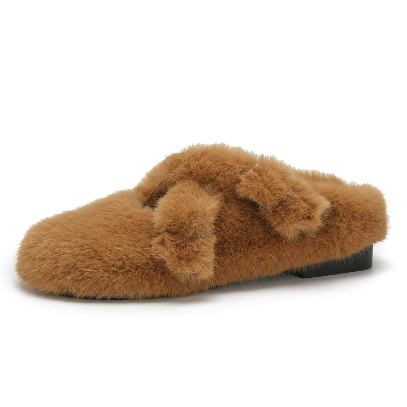 Women Minimalist Soft Winter Fur Slippers-RAIIFY