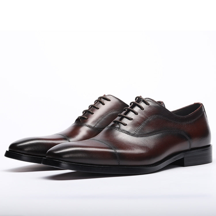 Men Classic Cowhide Solid Handmade Oxford Shoes-RAIIFY