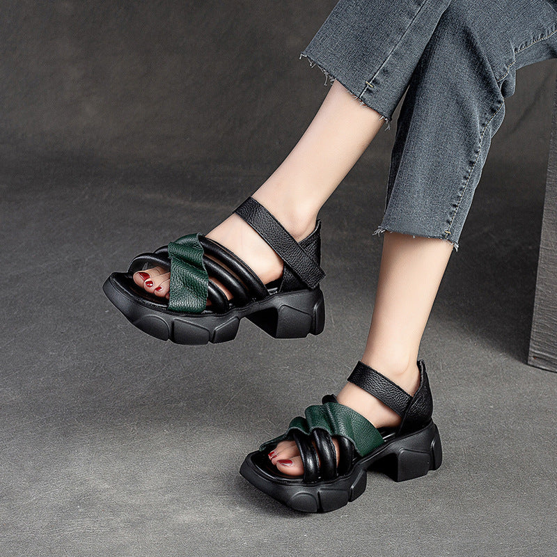Women Summer Retro Lug Sole Casual Sandals-RAIIFY