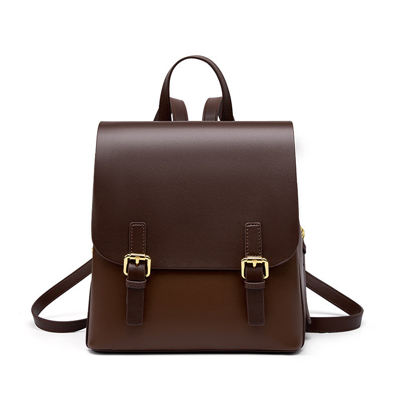 Women Classic Minimalist Casual Leather Backpack-RAIIFY