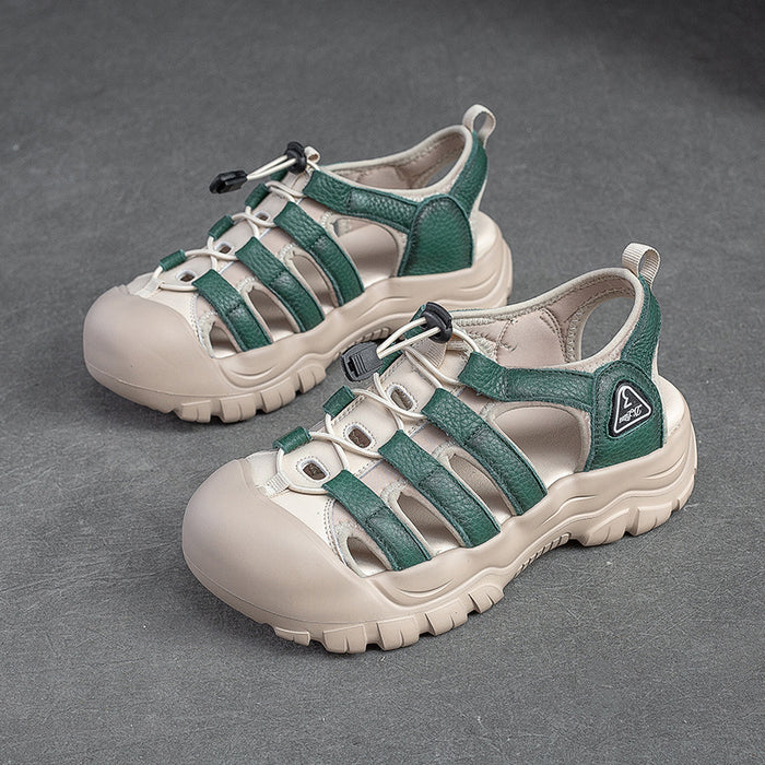 Girls White Leather Summer Sandals main image 1