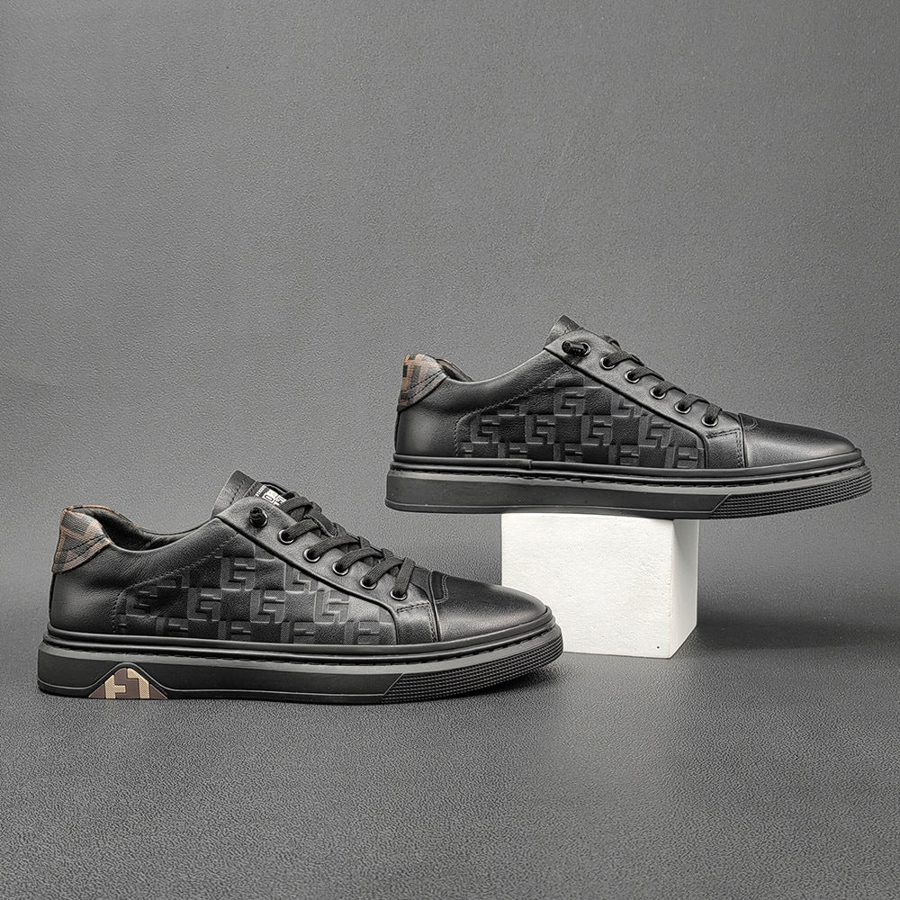 Men Stylish Figured Leather Fashion Casual Sneakers-RAIIFY