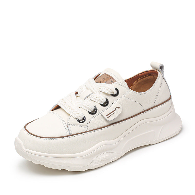 Women Fashion Leather Thick Soled Casual Shoes-RAIIFY