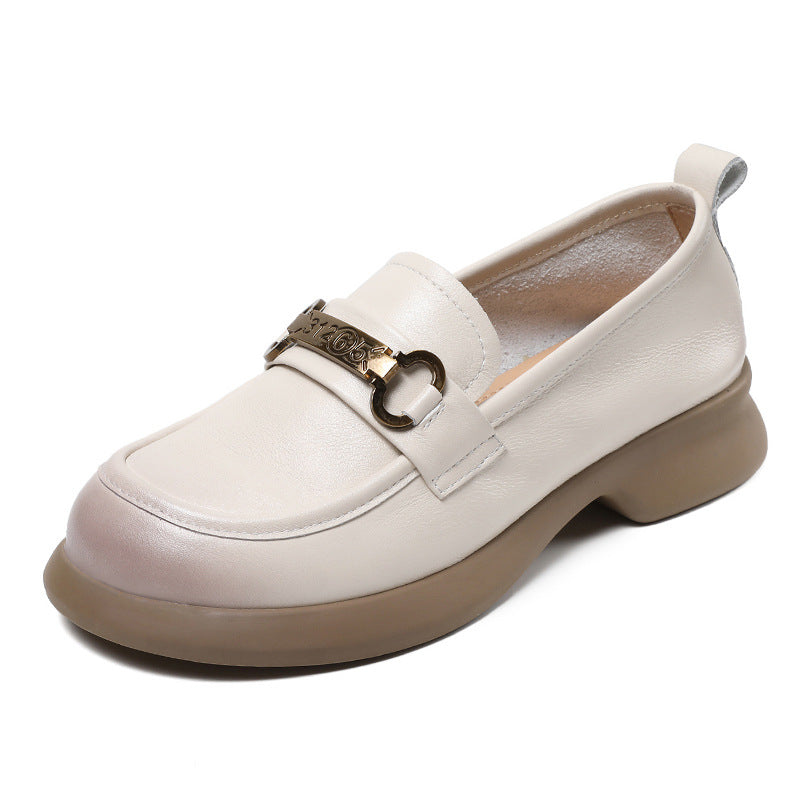 Women Spring Minimalist Soft Leather Casual Loafers-RAIIFY