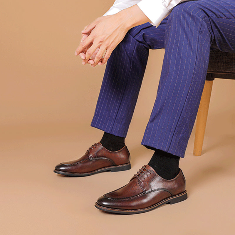 Men Retro Classic Cowhide Casual Oxford Shoes-RAIIFY