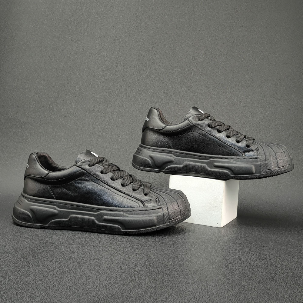 Men Minimalist Leather Patchwork Casual Shoes-RAIIFY