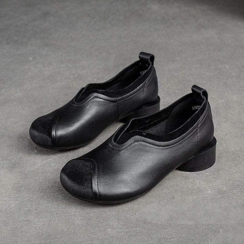 Women Retro Handcraft Patchwork Leather Casual Shoes-RAIIFY