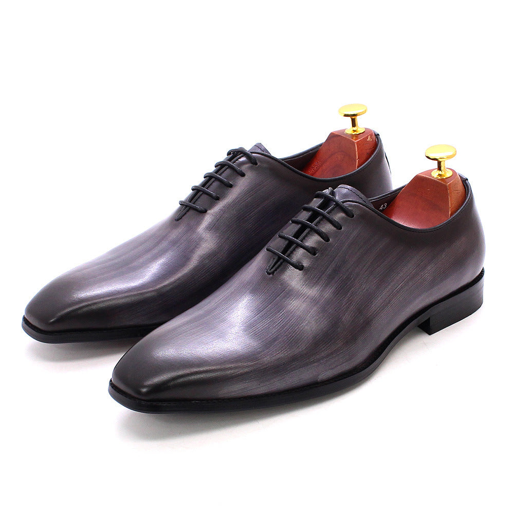 Men Leather Handmade Dress Oxford Shoes-RAIIFY