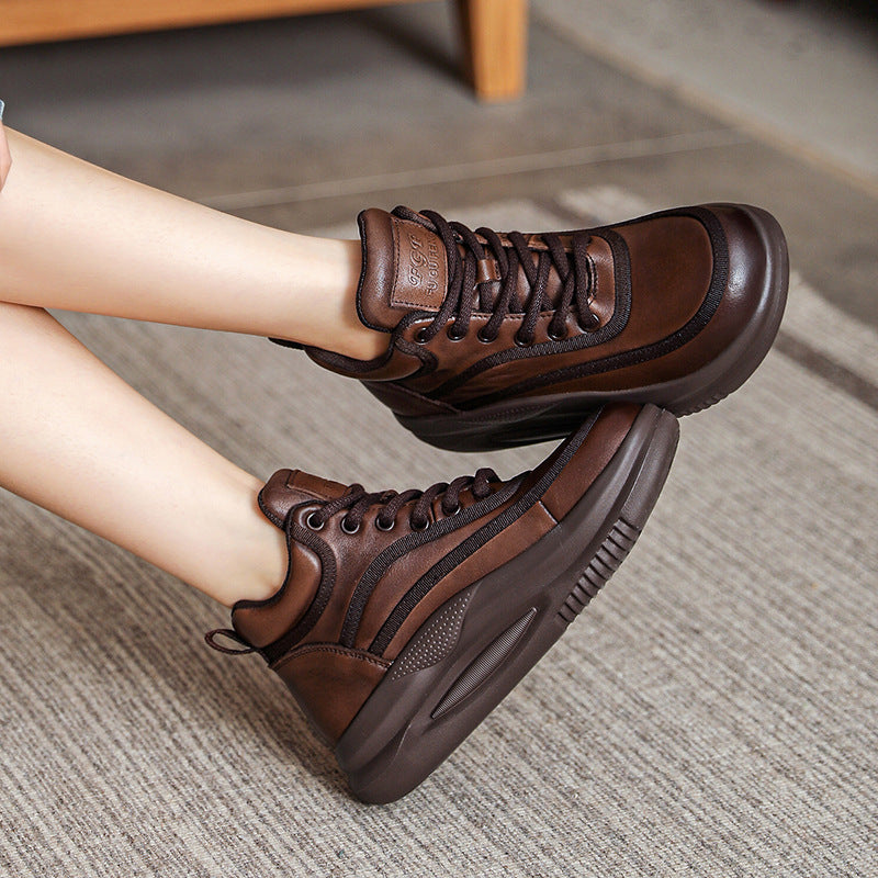 Women Fashion Retro Leather Casual Ankle Boots-RAIIFY