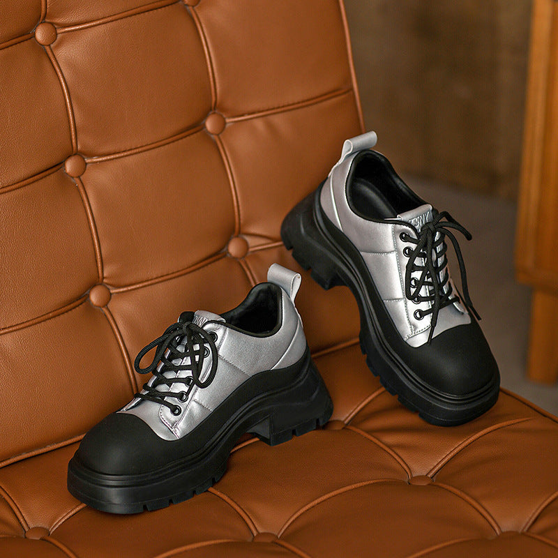 Women Fashion Leather Platform Casual Shoes-RAIIFY