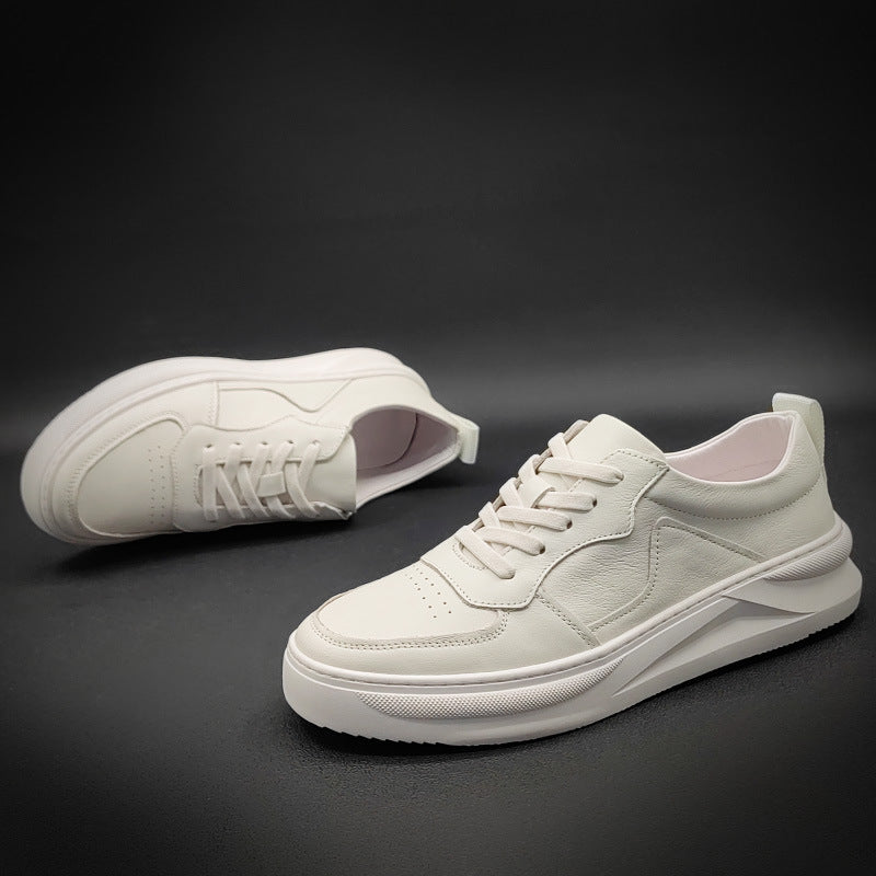 Men New Trend Fashion Leather Casual White Sneakers-RAIIFY