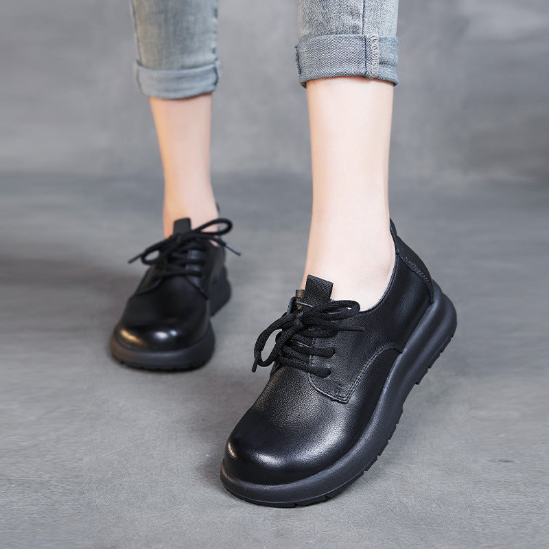 Women Soft Solid Leather Minimalist Casual Shoes-RAIIFY