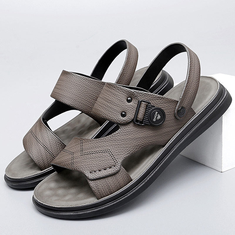 Men Fashion Casual Leather Beach Sandals-RAIIFY