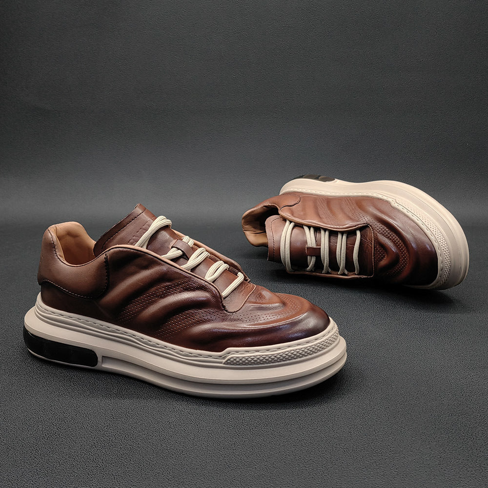 Men Fashion Breathable Leather Casual Sneaker Shoes-RAIIFY