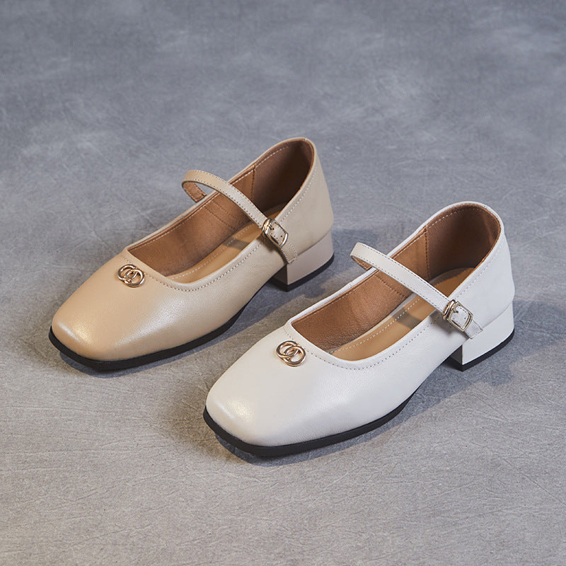 Women Handmade Leather Minimalist Casual Shoes-RAIIFY