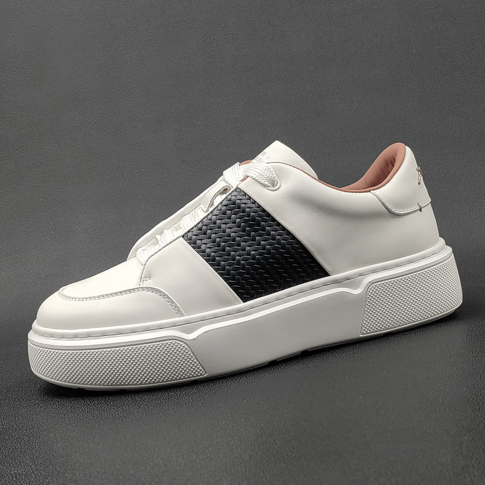 Men Minimalist Fashion Leather Flat Casual Sneakers-RAIIFY
