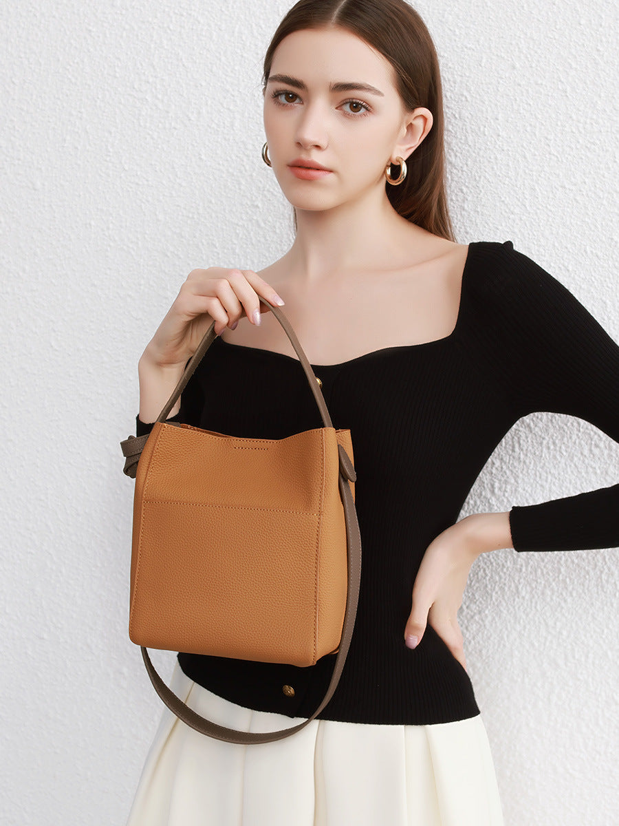 Women Minimalist Cowhide Leather Casual Crossbody Bag-RAIIFY