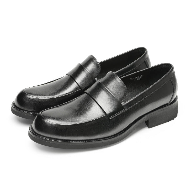 Men Classic Solid Cowhide Slip-On Loafers-RAIIFY
