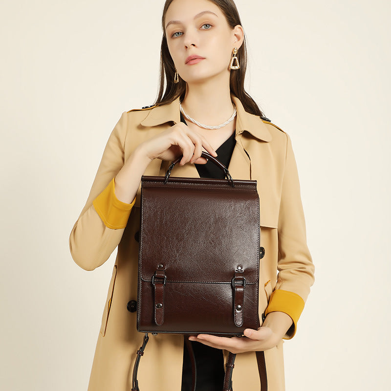 Women Vintage Cowhide Minimalist Backpack-RAIIFY