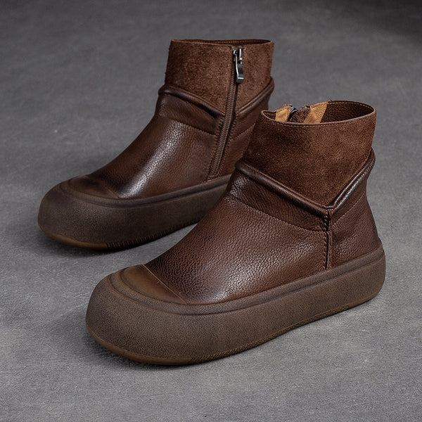 patchwork ankle boots