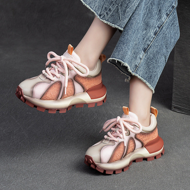 Women Fashion Patchwork Lug Sole Casual Shoes-RAIIFY