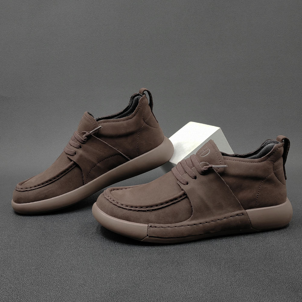 Men Minimalist Soft Leather Flat Casual Shoes-RAIIFY