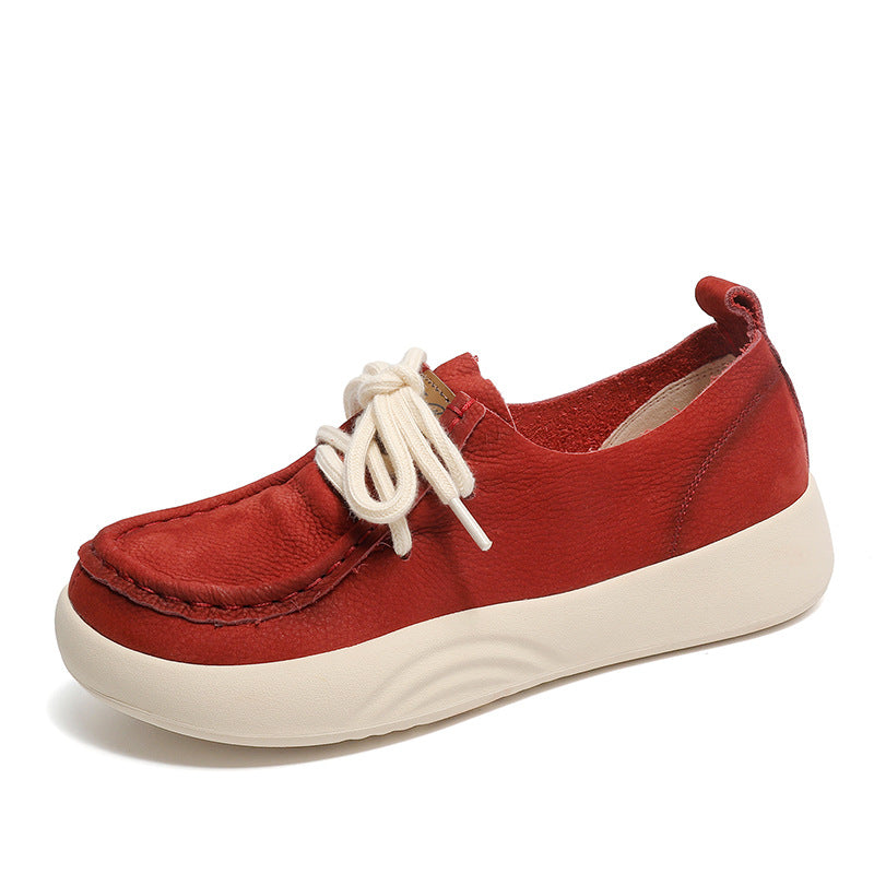 Women Minimalist Leather Soft Flat Casual Shoes-RAIIFY