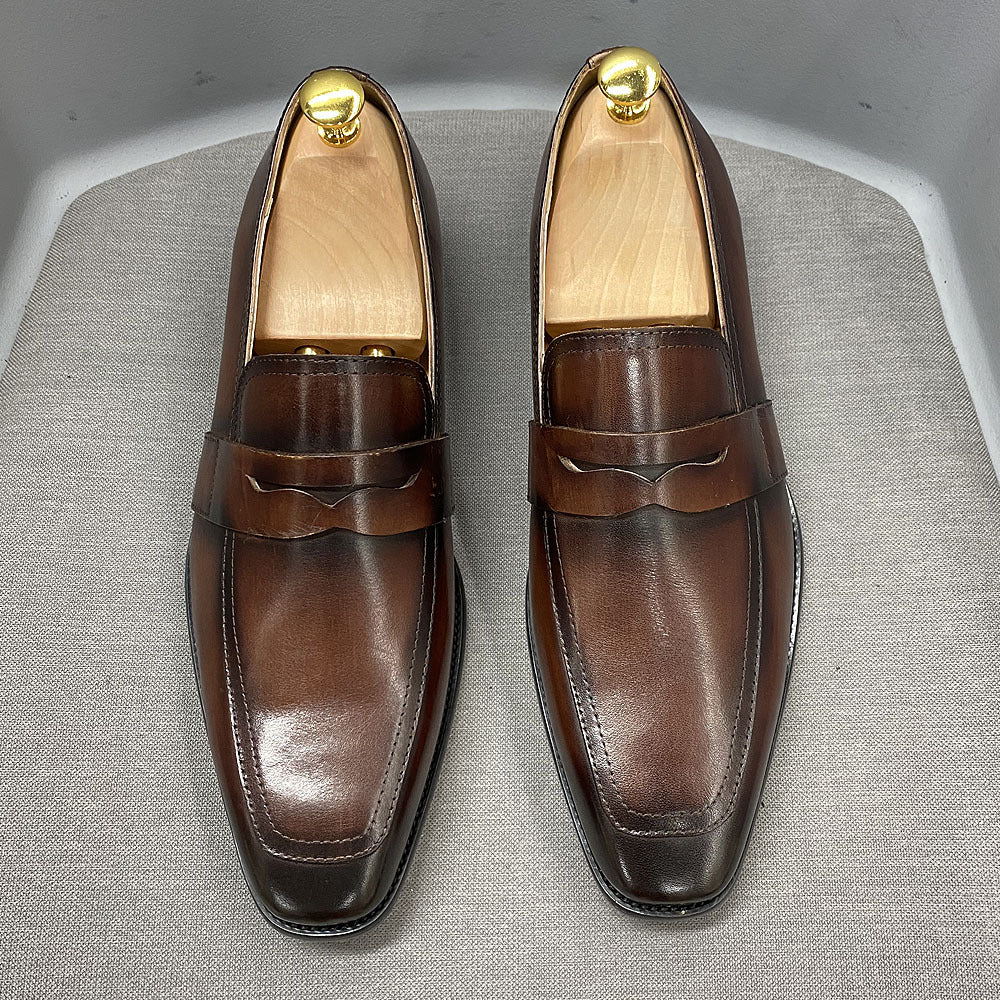 Men Classic Leather Loafers Dress Shoes-RAIIFY
