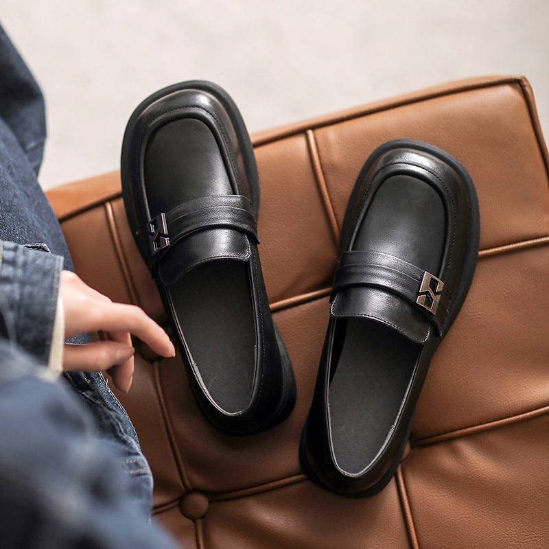 Women Minimalist Casual Leather Stylish JK Loafers-RAIIFY