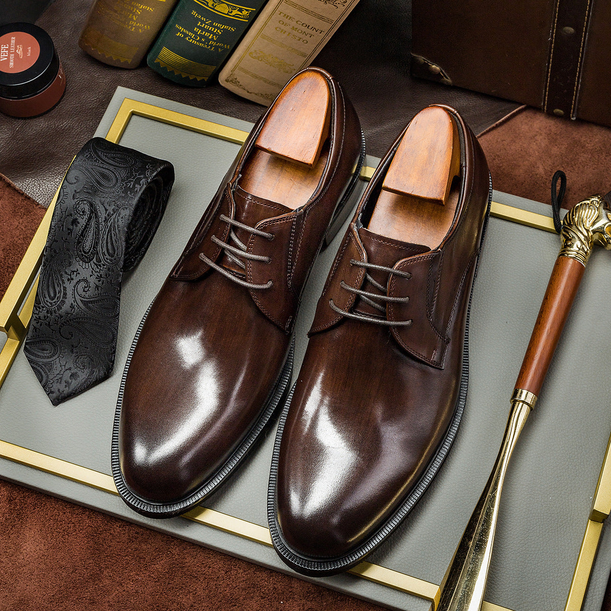 Men Classic Handmade Cowhide Oxford Shoes-RAIIFY