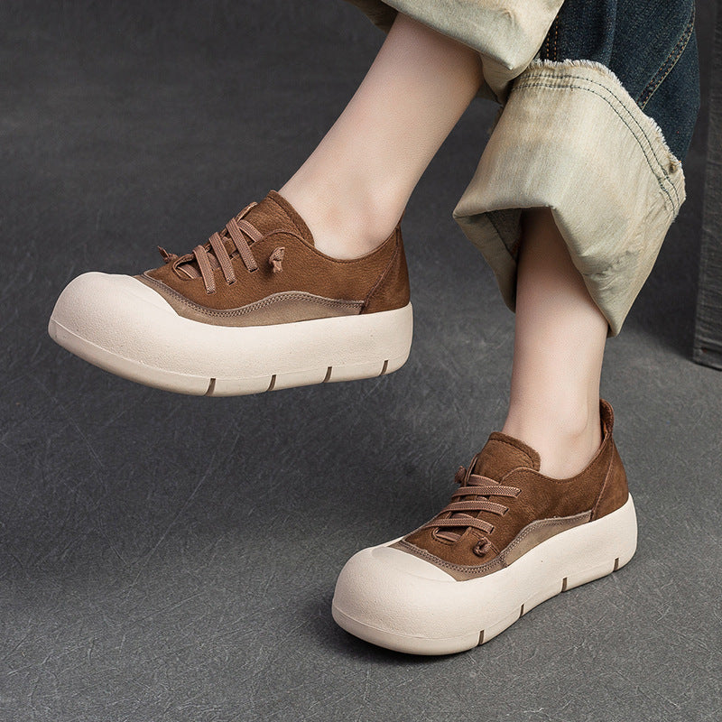 Women Fashion Leather Minimalist Flat Casual Shoes-RAIIFY