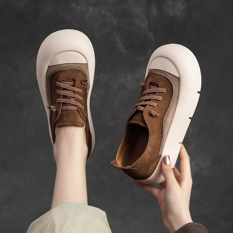 Women Fashion Leather Minimalist Flat Casual Shoes-RAIIFY