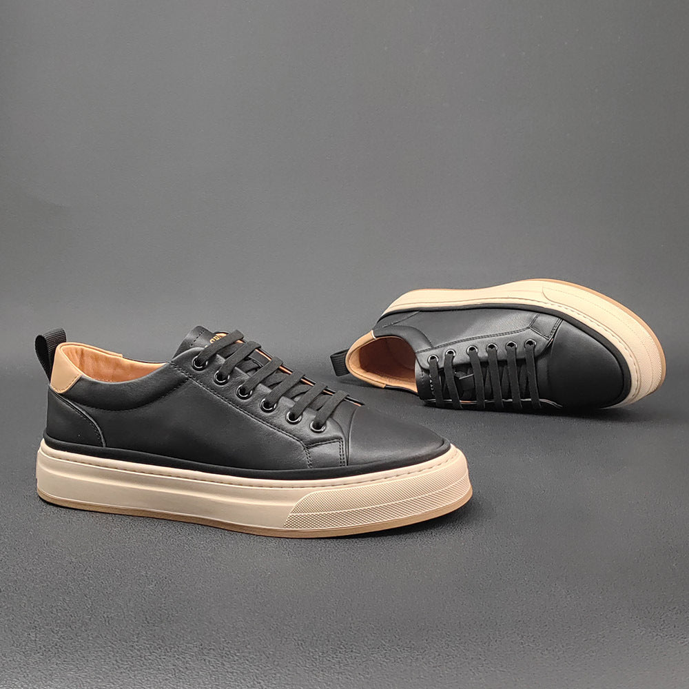 Men Fashion Minimalist Leather Casual Court Sneakers-RAIIFY