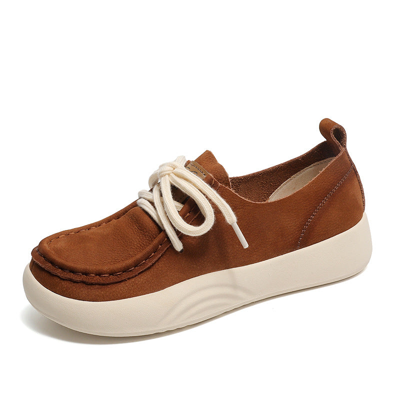 Women Minimalist Leather Soft Flat Casual Shoes-RAIIFY