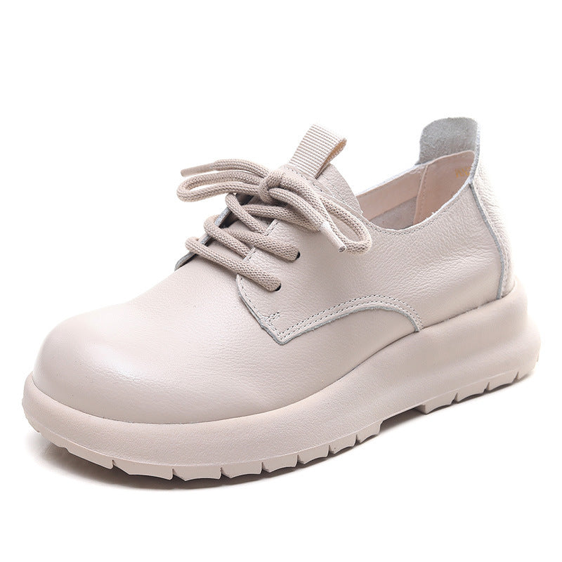 Women Soft Solid Leather Minimalist Casual Shoes-RAIIFY