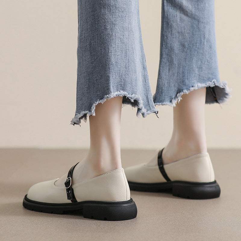 Women Casual Soft Buckle Patchwork Loafers-RAIIFY