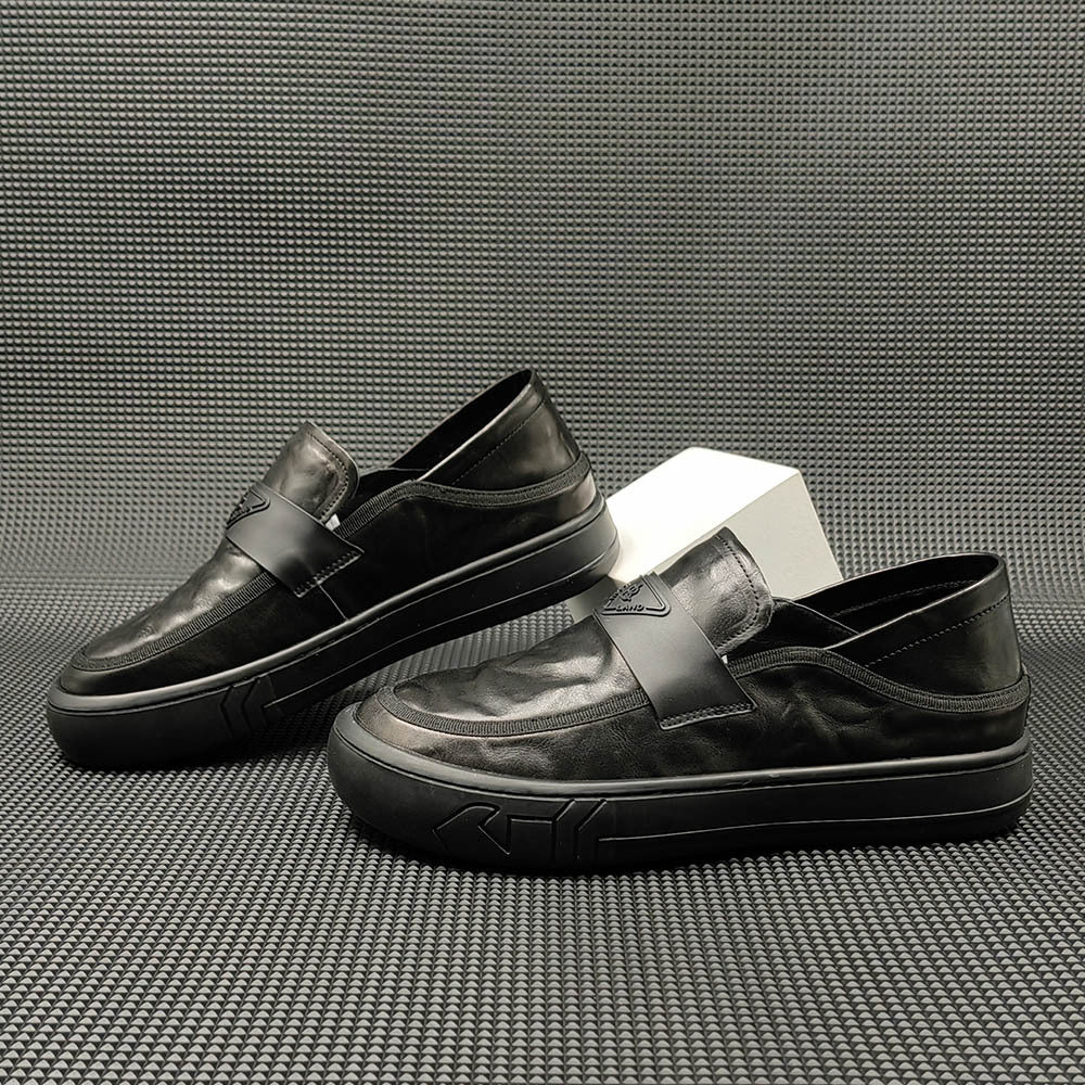 Men Minimalist Soft Leather Flat Casual Loafers-RAIIFY