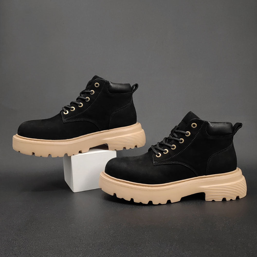 Men Stylish Nubuck Leather Casual Ankle Boots-RAIIFY