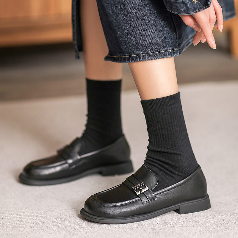 Women Minimalist Casual Leather Stylish JK Loafers-RAIIFY