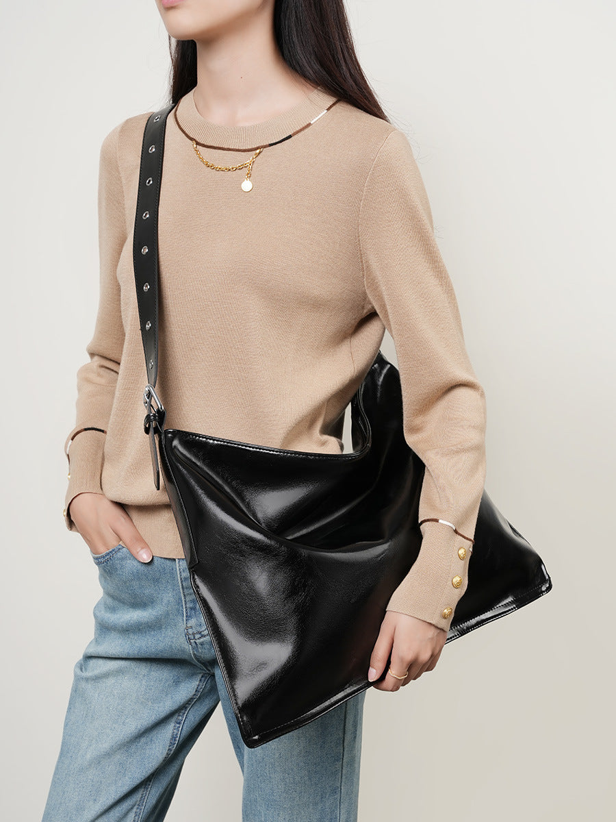 Women Minimalist Solid Soft Leather Shoulder Bag-RAIIFY