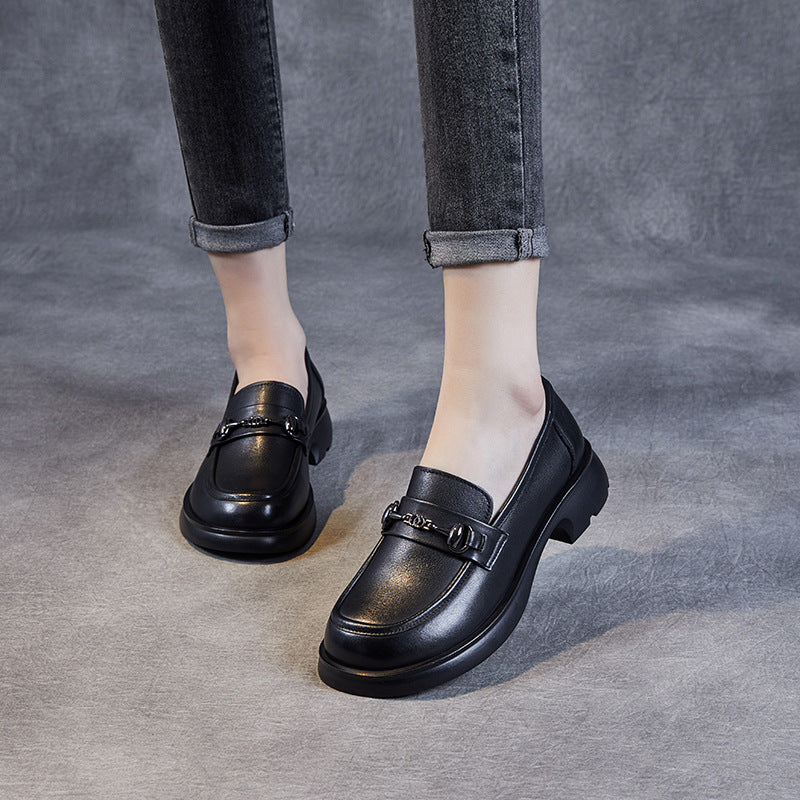 Women Casual Classic Minimalist Leather Loafers-RAIIFY