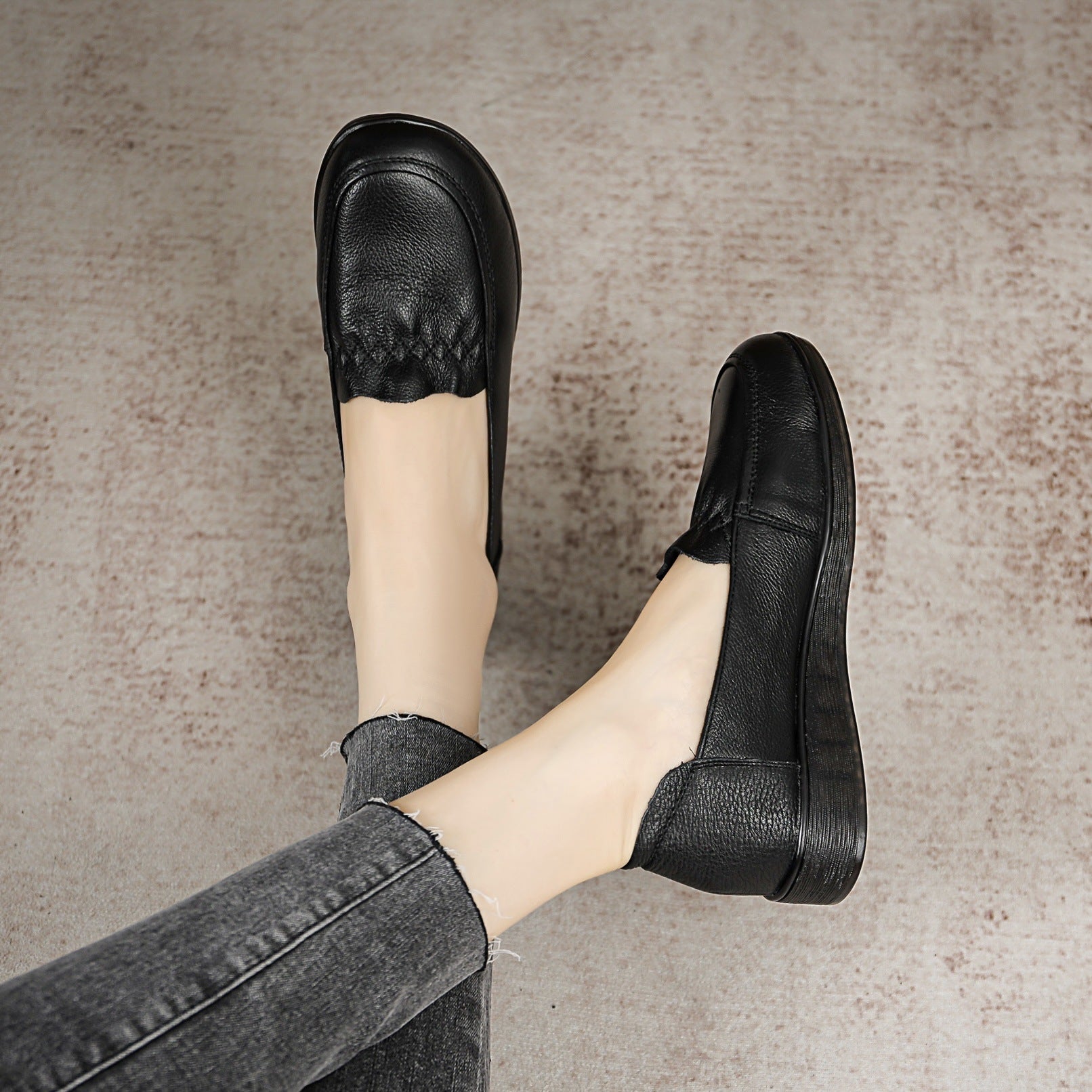 Women Retro Leather Soft Antislip Casual Shoes-RAIIFY