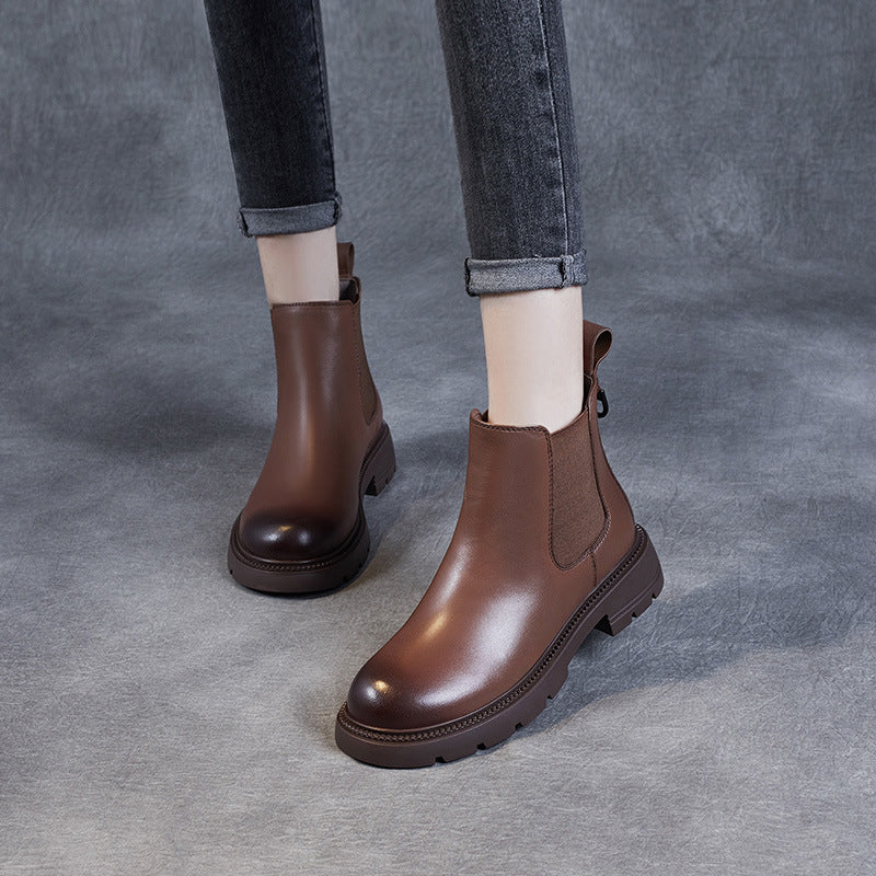 Women Minimalist Sheepskin Casual Ankle Boots-RAIIFY