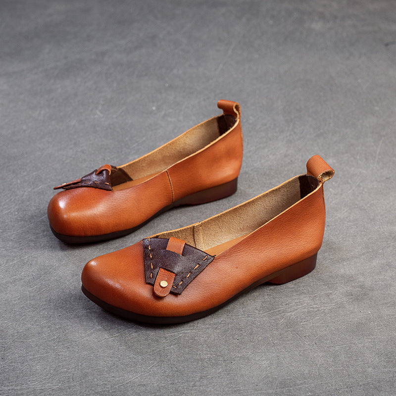 Women Casual Soft Leather Flats Shoes-RAIIFY