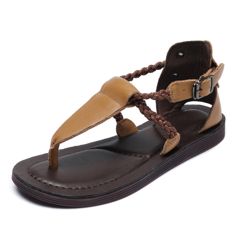 Women Leather Retro Casual Summer Sandals-RAIIFY