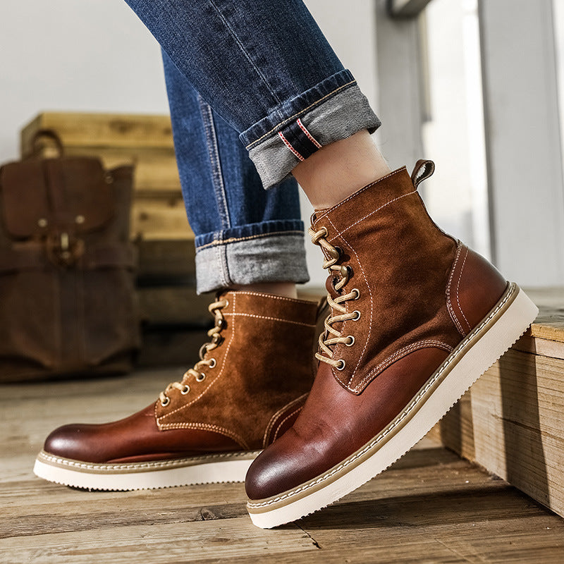 Men Retro Casual Leather Handmade Boots-RAIIFY