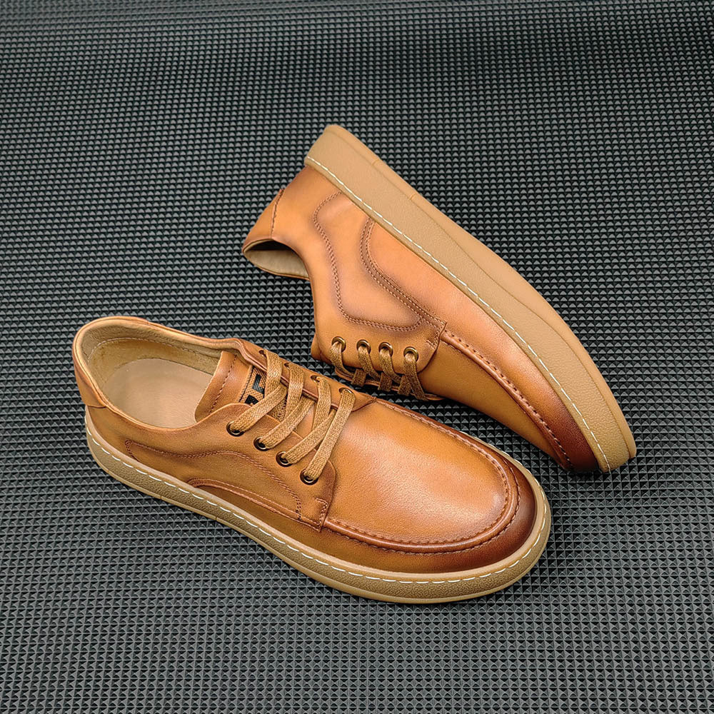 Men Leather Flat Minimalist Casual Shoes-RAIIFY