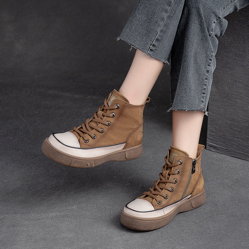 Women Casual Leather Minimalist Fashion Boots-RAIIFY