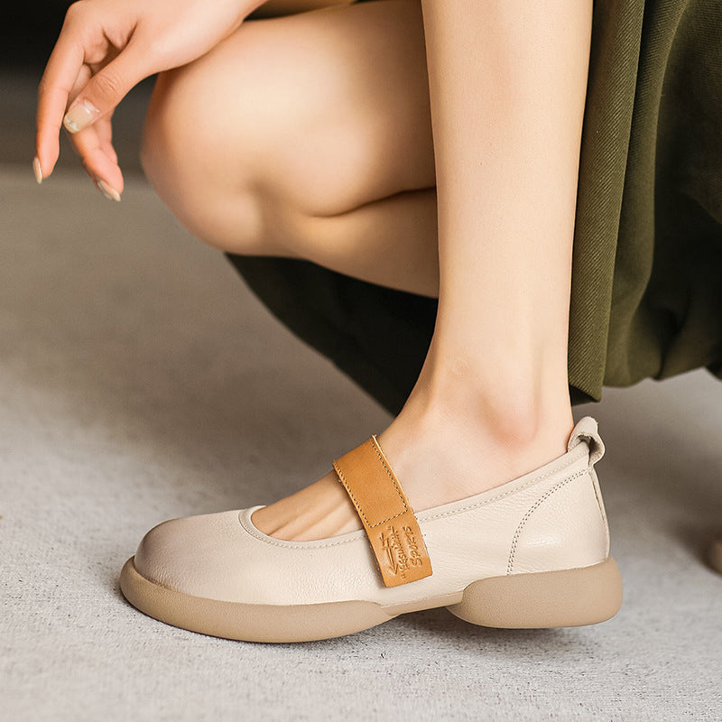 Women Casual Retro Soft Leather Flats-RAIIFY